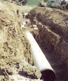 scavo per posa tubazione