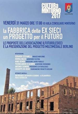 locandina con foto fabbrica e nomi